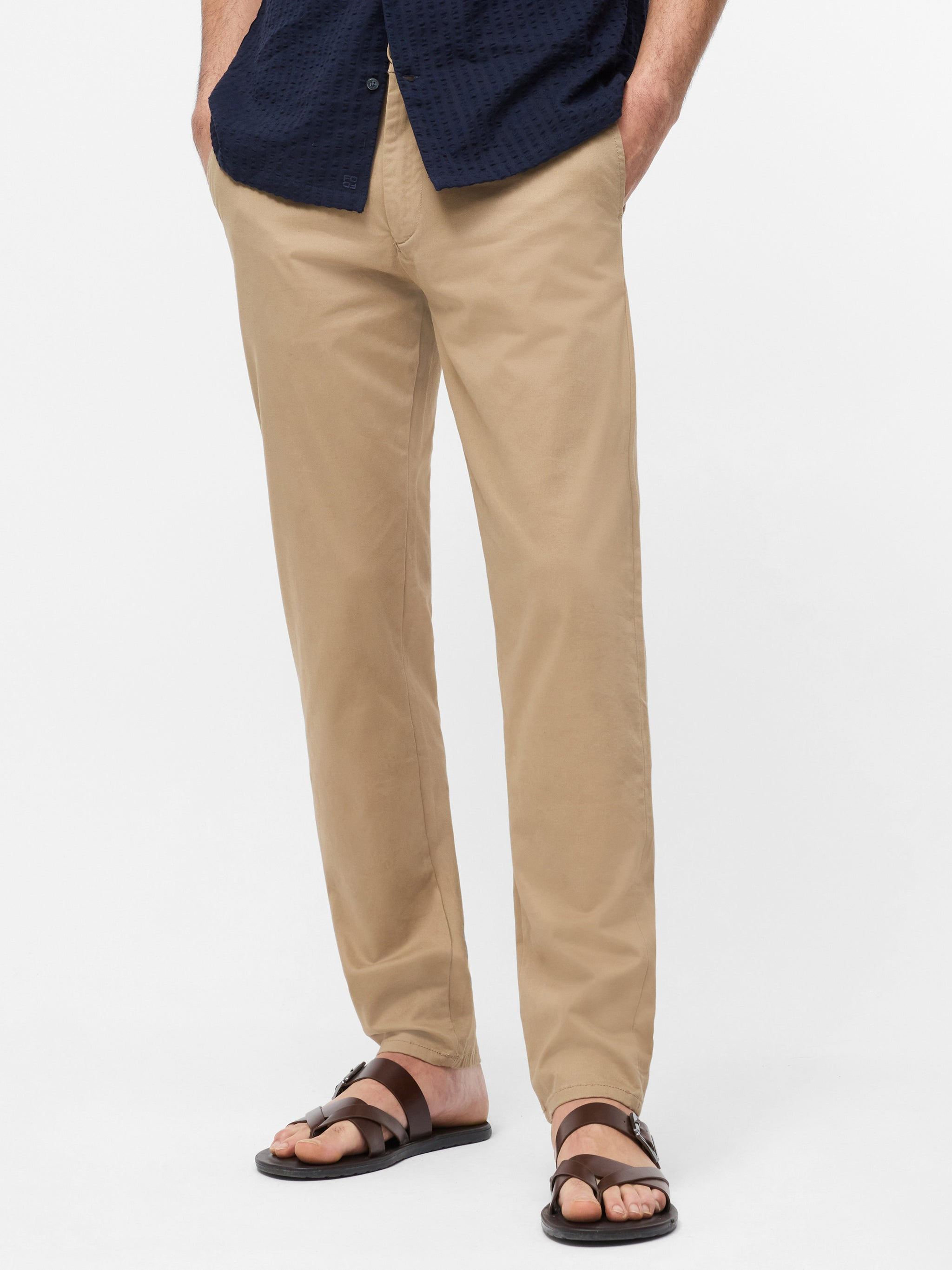 Pantalon chino en coton stretch régulier