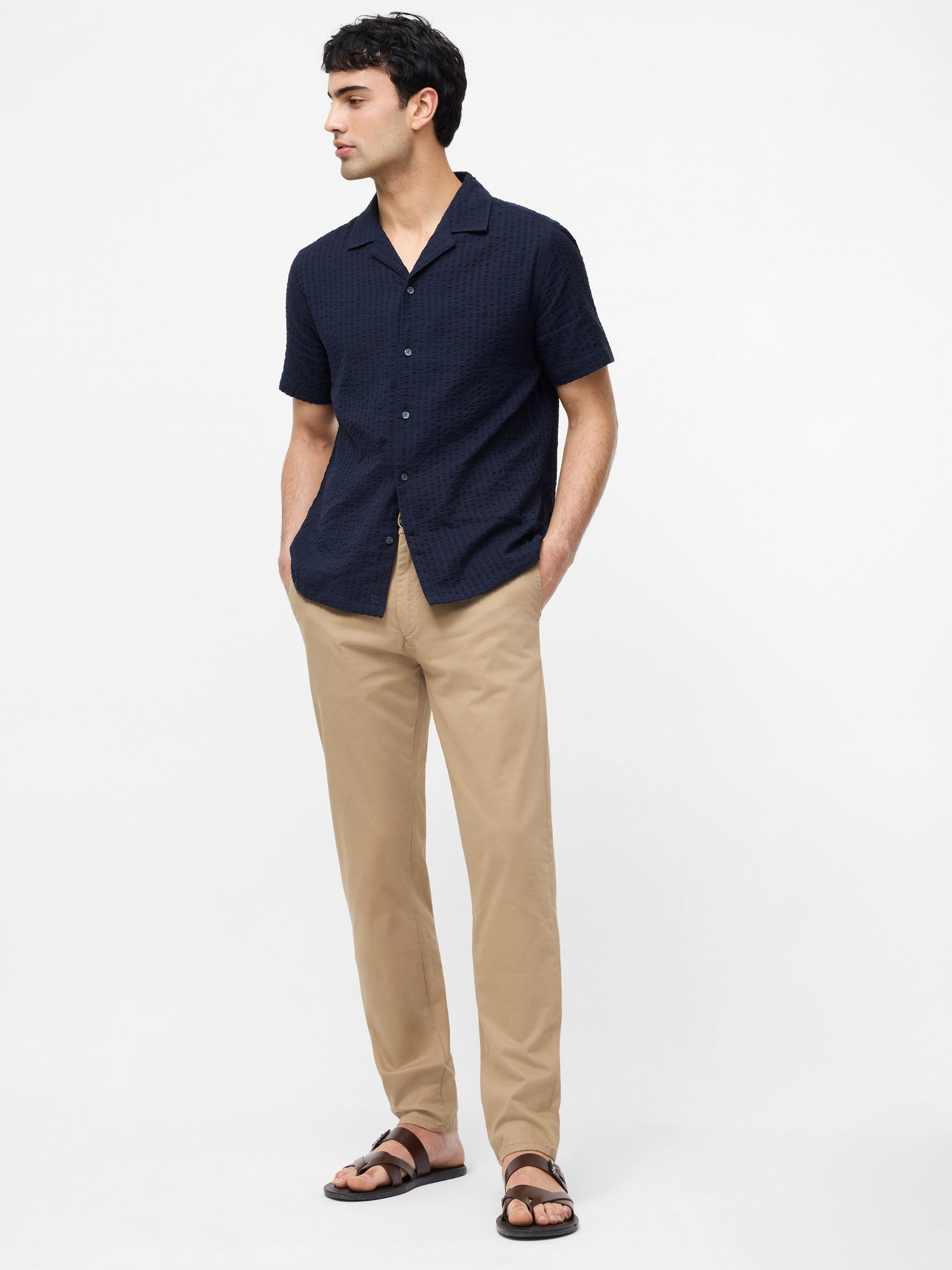 Pantalon chino en coton stretch régulier
