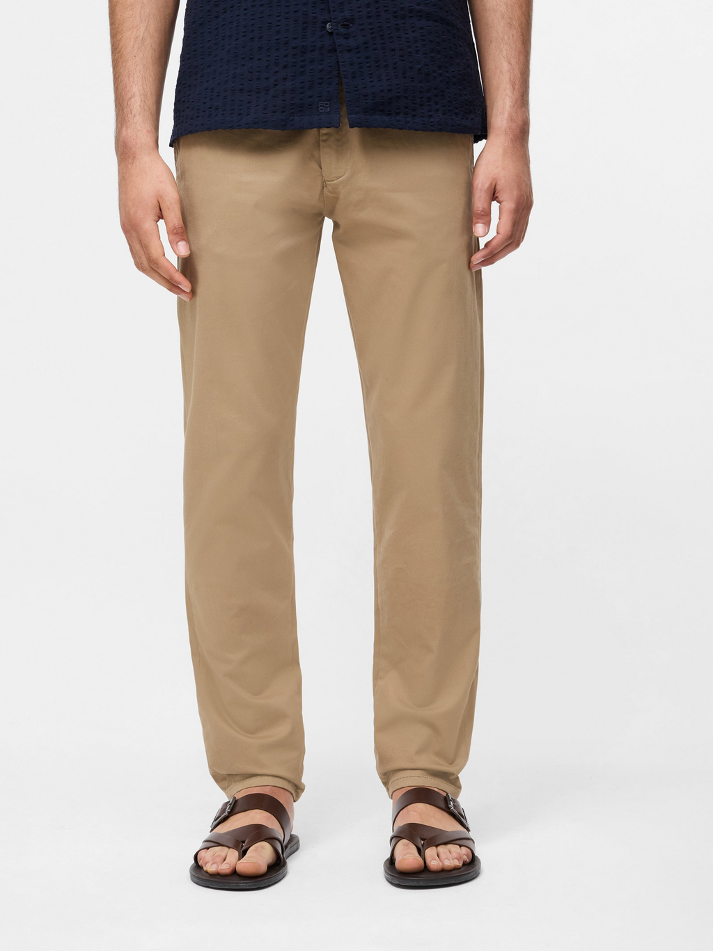Pantalon chino en coton stretch régulier